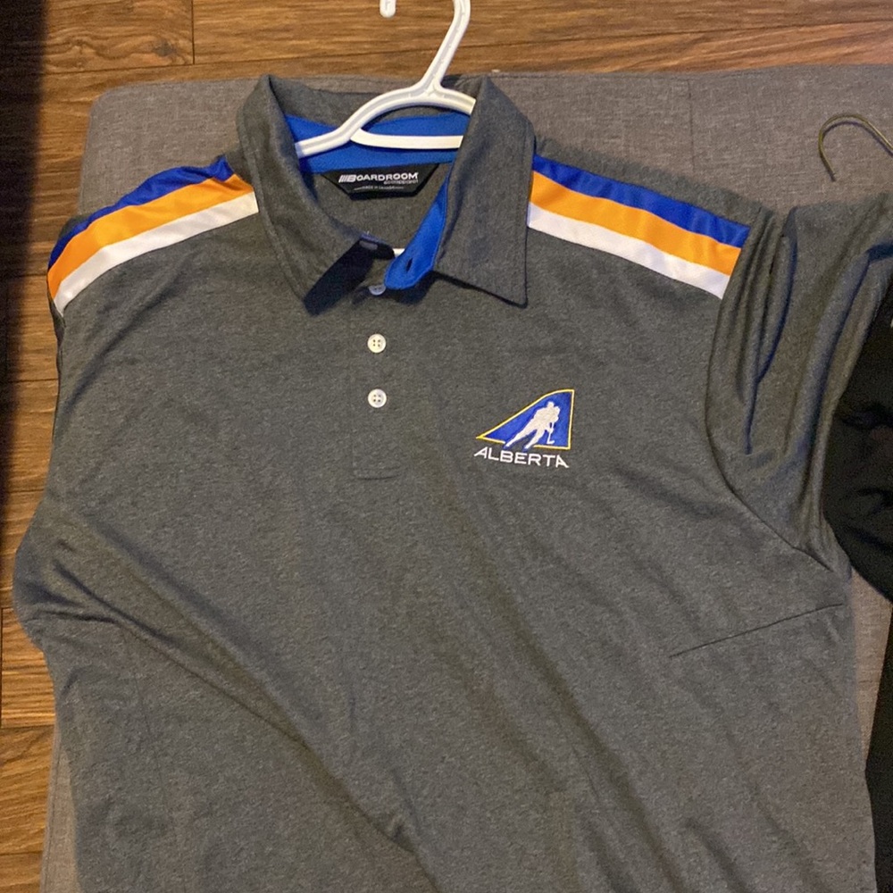Team Alberta Hockey Lot Men’s Large/XL polo/golf shirt and 1/4 ZipTop X2 NHL WHL - Picture 8 of 15